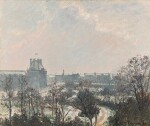 Le Jardin des Tuileries et Le Pavillon de Flore, effet de neige 